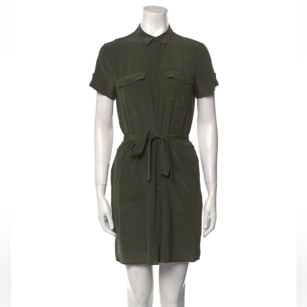 Sezane Silk Belted Dress